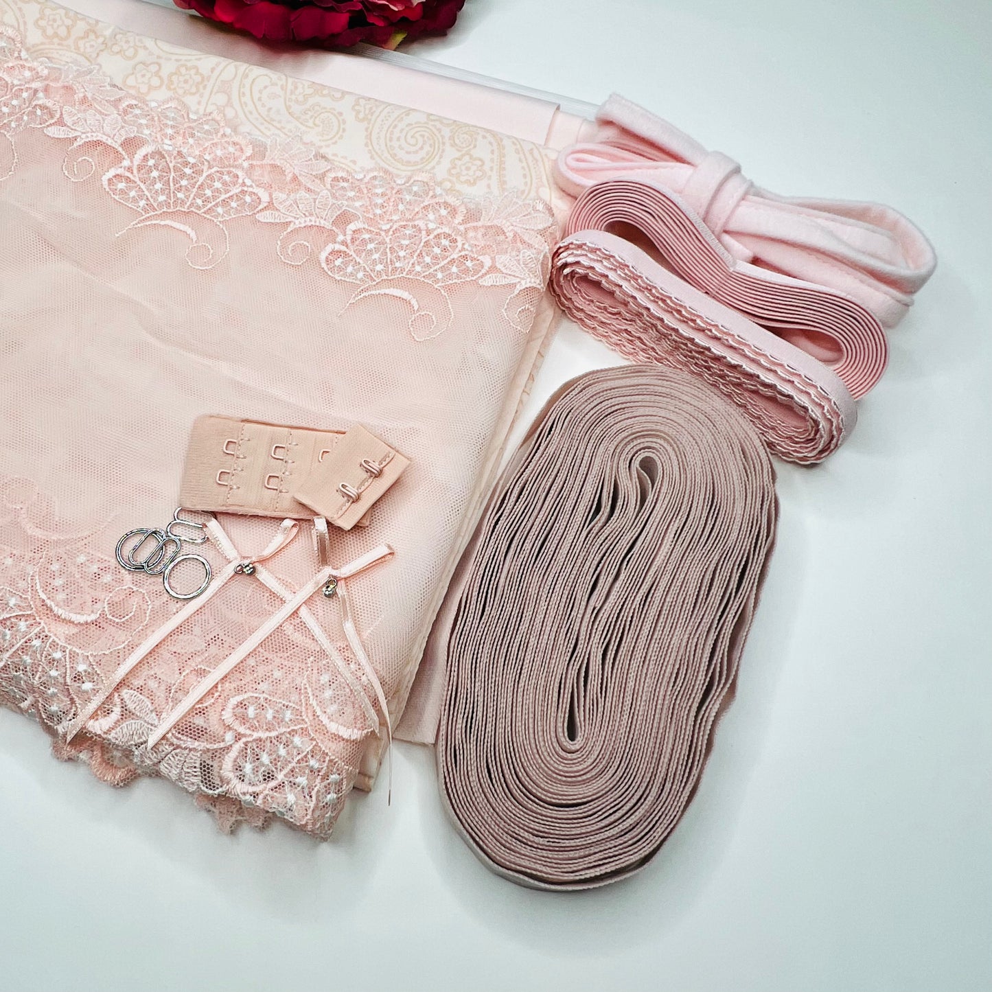 Large sewing kit for 2 bras and panties or sewing package with lace, microfiber and powernet. IDnsx1