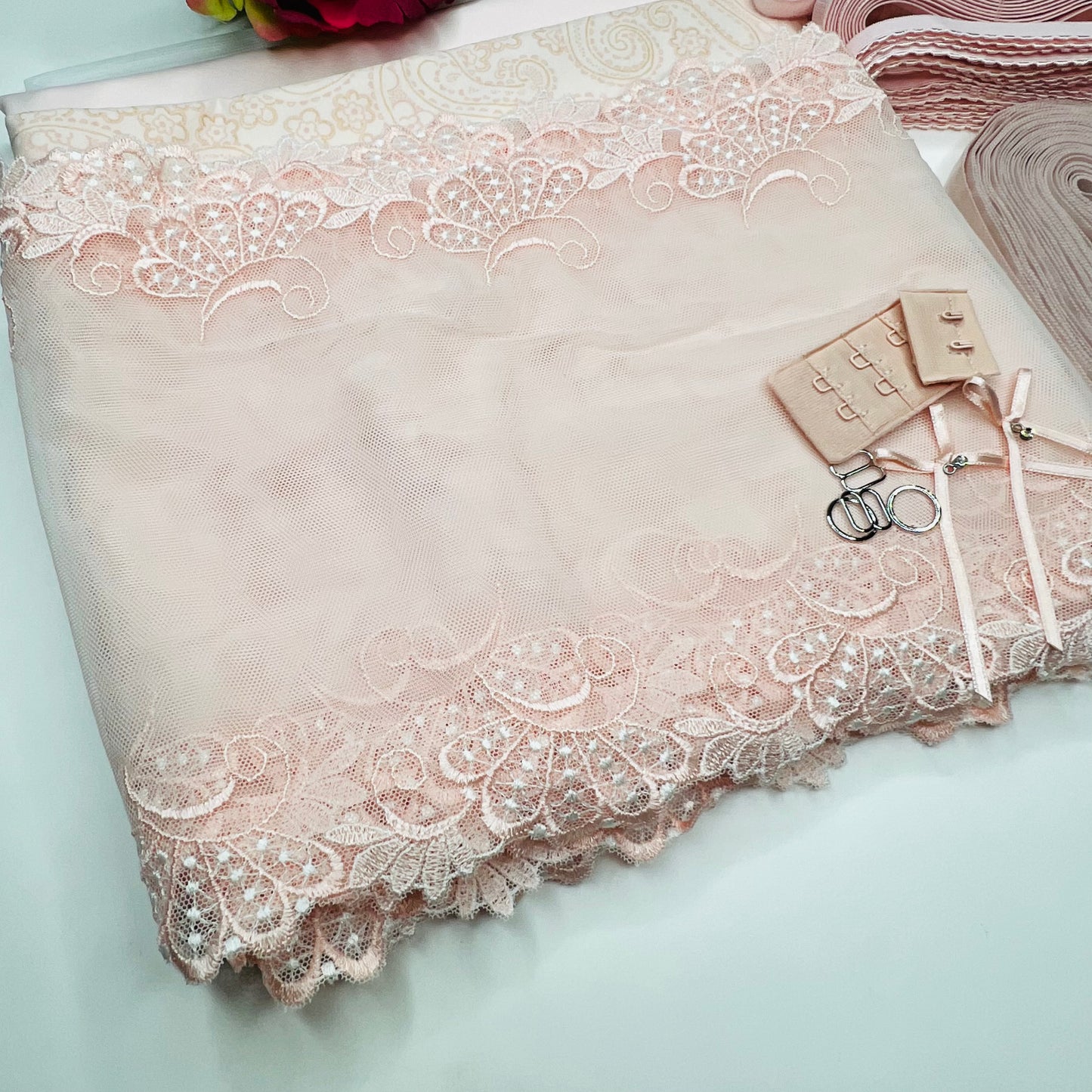 Large sewing kit for 2 bras and panties or sewing package with lace, microfiber and powernet. IDnsx1