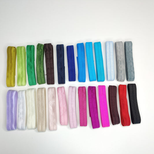 1M Falzgummi, Faltgummi,Einfassgummi, elastisches Einfassband, Paspelband, Faltband. FOE. 26 Farben: schwarz, weiß, beige, rosa, creme ua. 19 mm IDelx19