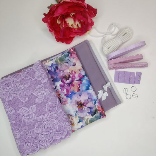 Mother's Day Special 15% discount until May 10th. Lingerie sewing set for bra and panties/creative sewing package with <tc>lace</tc>, microfiber, powernet, retractable fabric. Fliver. IDnsx1