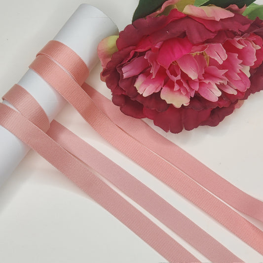 Nastro portante BH da 15 mm, elastico portante in rosa salmone e corallo. Venduto al metro. IDtrx20