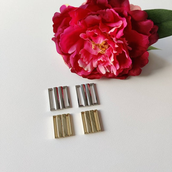 Metallverschluss silber für Bikini BH und Dessous