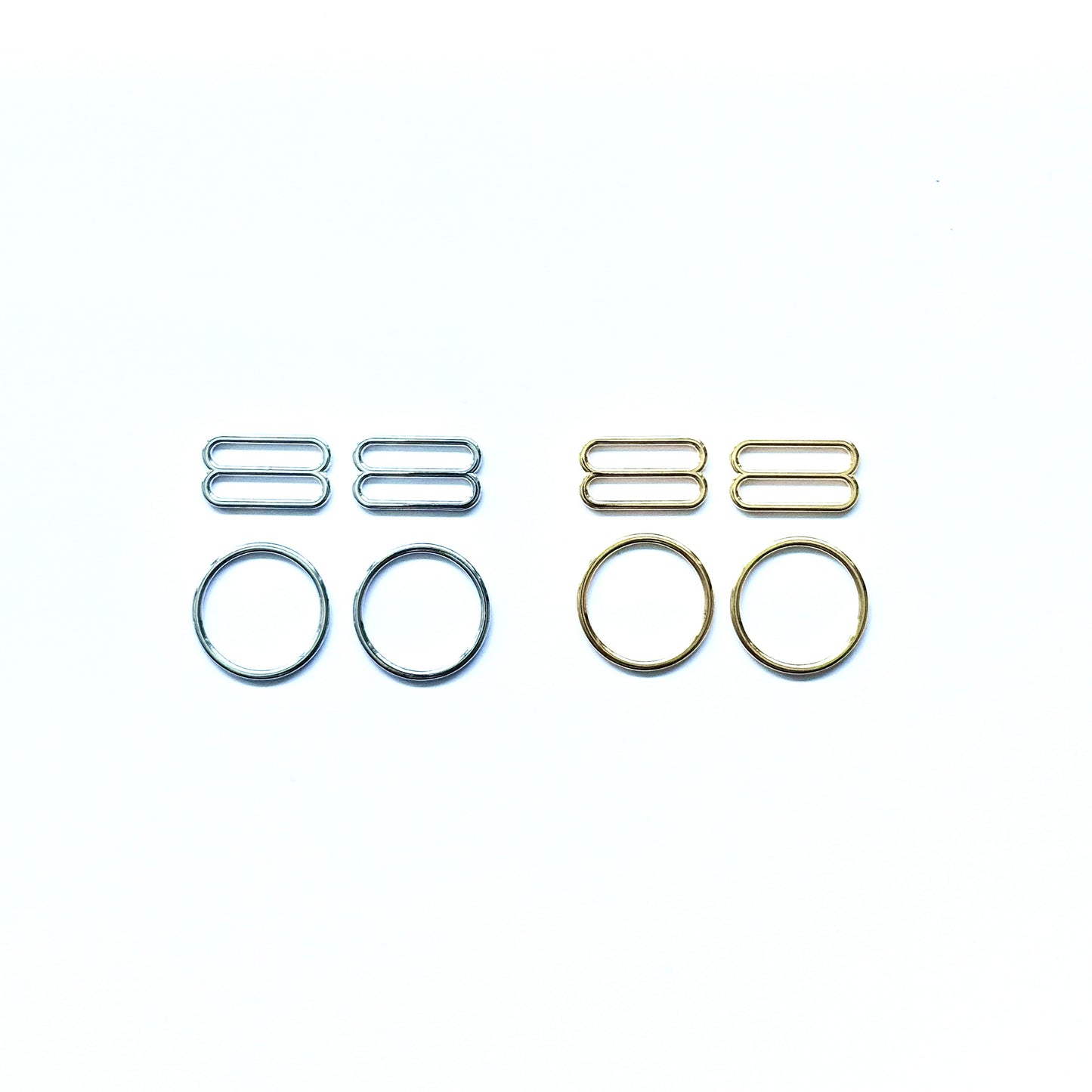 Ringe & Schieber 18 mm – 2er-Set | Gold & Silber | BH, Dessous & Bademode