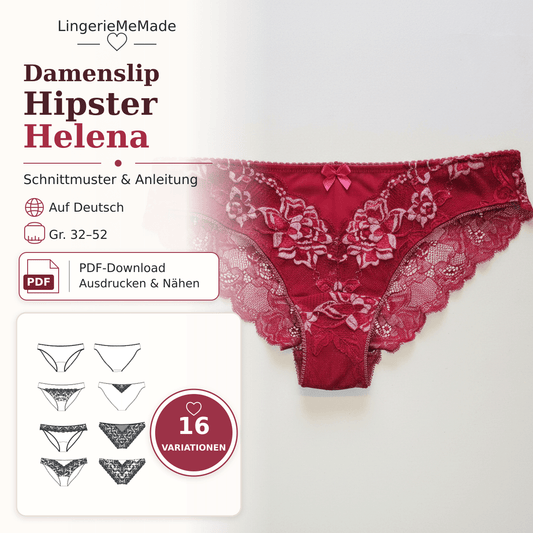 Cartamodello slip donna Hipster Helena taglie 32–52 | PDF istruzioni di cucito