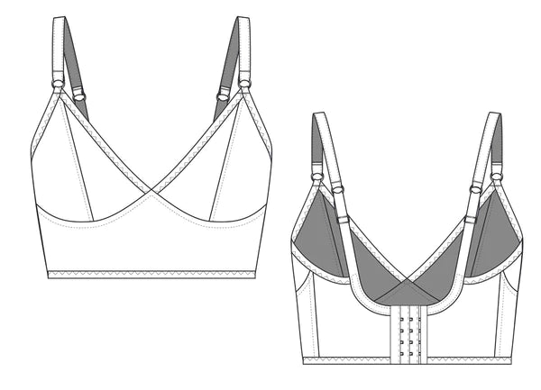 SAHAARA BRA Nähpaket. View B. SOLID LONGLINE. Midnight blue