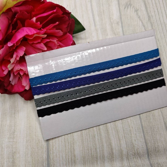 1M Falzgummi/Einfassgummi, elastisches Einfassband. Farben: blau, grau, schwarz, petrol. IDelx19