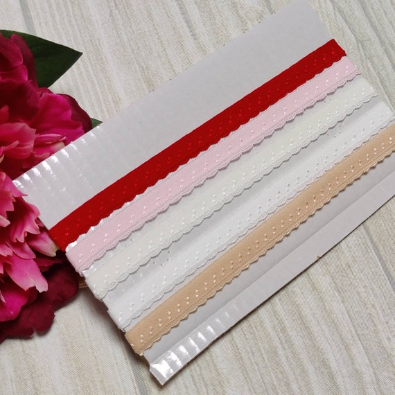 1M folding rubber/edging rubber, elastic edging. Colors: white, cream, beige, pink, red, berry. IDelx19