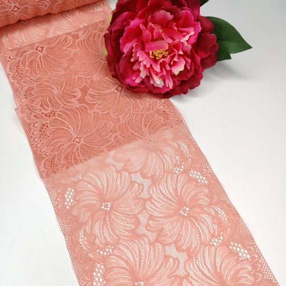 elastische Spitze in coral floral