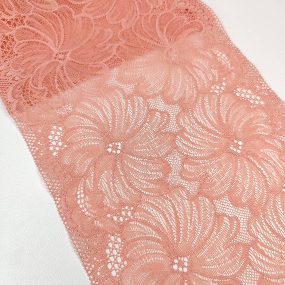 elastische Spitze in coral floral