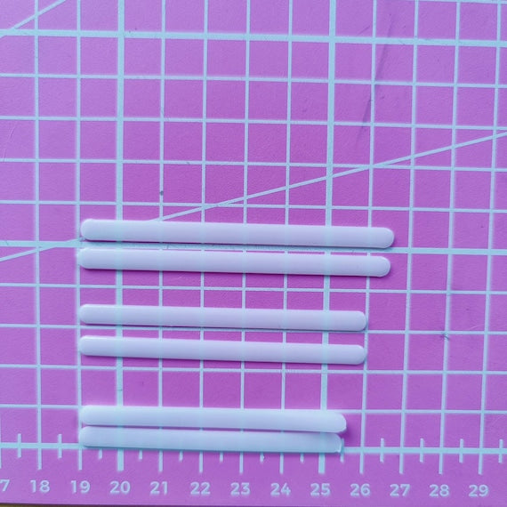 6 pieces of bra rods approx. 65mm, 70mm and 75mm, plastic IDbux10