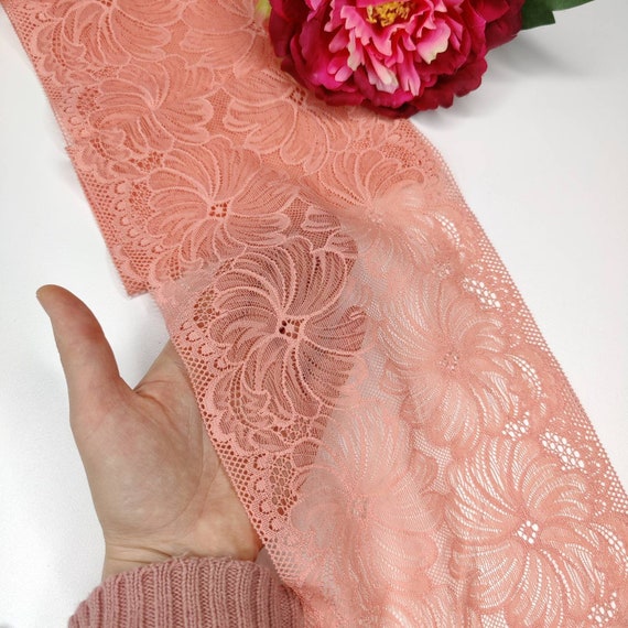 elastische Spitze in coral floral