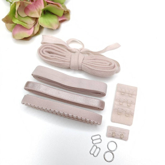 Haberdashery sewing set for bra sewing powder pink/powder rose/silver peony IDbhkwx7