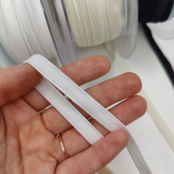 8 mm underbust elastic white, cream, beige, black /Underbust plush elastic white off-white beige black lingerie notions bra sewing IDelx19