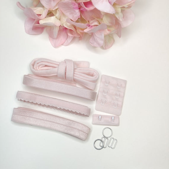 Haberdashery sewing set for bra sewing blush pink / bra sewing trimming and notions blush pink IDbhkwx7