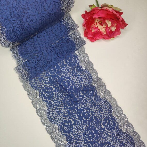 elastic <tc>lace</tc> blue white, price per 1/2 meter IDsx4