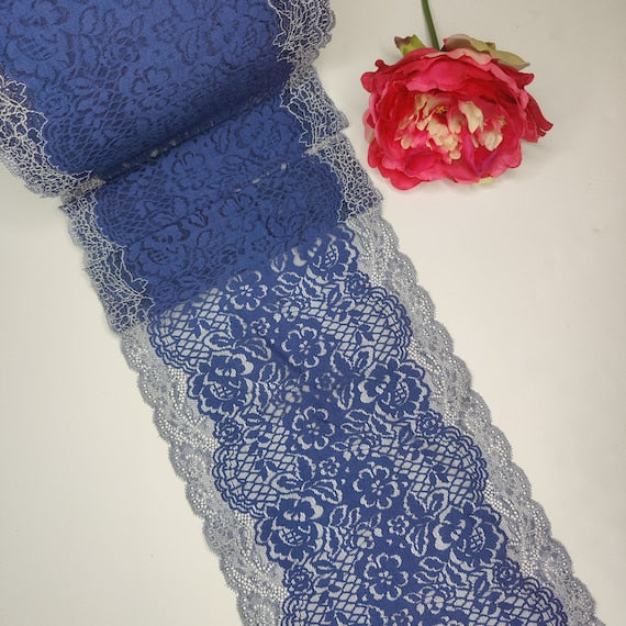 elastic <tc>lace</tc> blue white, price per 1/2 meter IDsx4