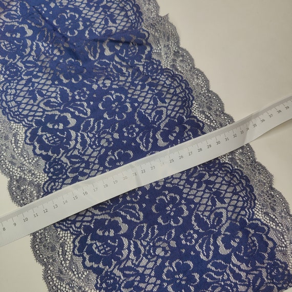 elastic <tc>lace</tc> blue white, price per 1/2 meter IDsx4