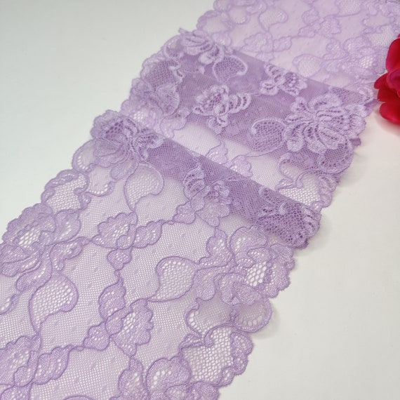 elastic <tc>lace</tc> sea fog, lavender, lilac. Price per 1/2 meter IDsx4