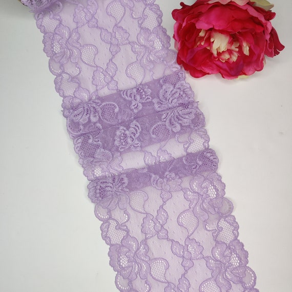 elastic <tc>lace</tc> sea fog, lavender, lilac. Price per 1/2 meter IDsx4