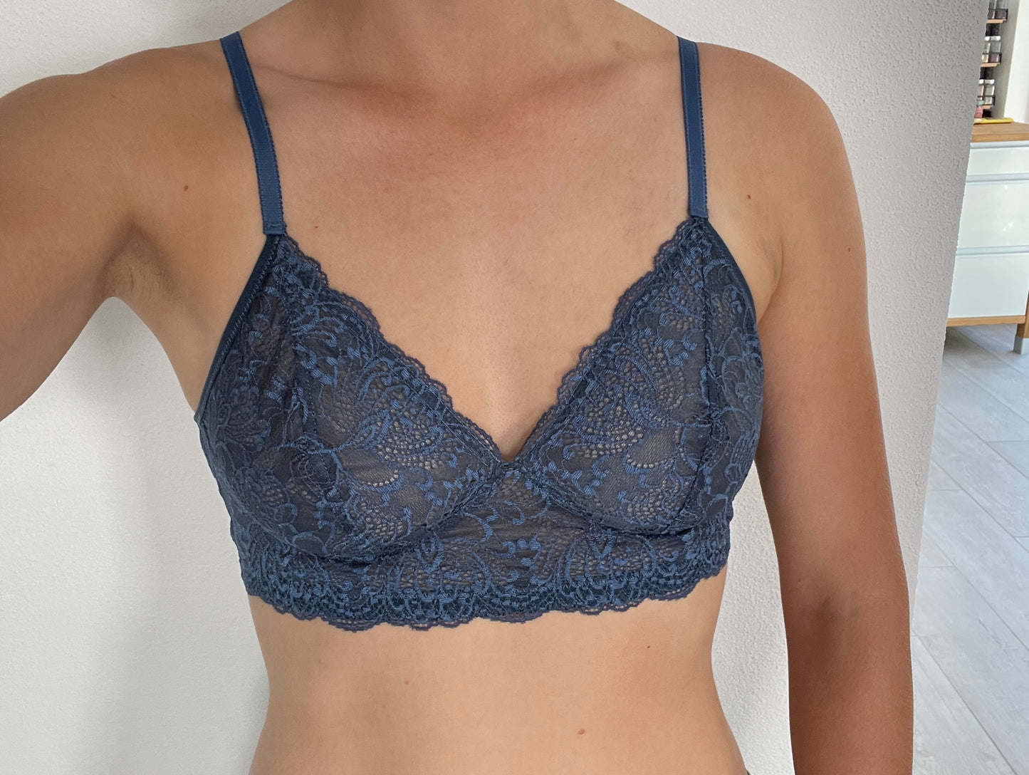 SAHAARA BRA Nähpaket mit Spitze. View C: Full lace. Petrol