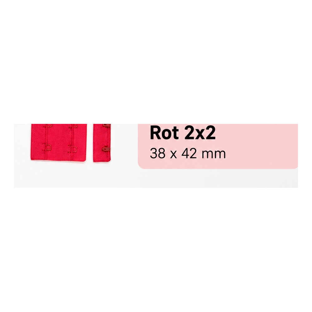 Cierre de sujetador 2x3 y 2x2 | Rojo, rojo oscuro, naranja | Ganchos y ojales de sujetador en rojo, rojo oscuro y naranja