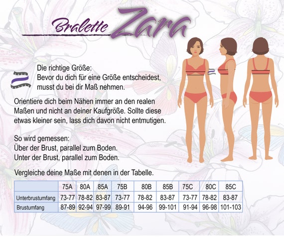 Schnittmuster von Lingeriememade Bralette Zara, deutsch / german. E-Book und Anleitung in PDF Bralette nähen  IDsmx3 LingerieMeMade