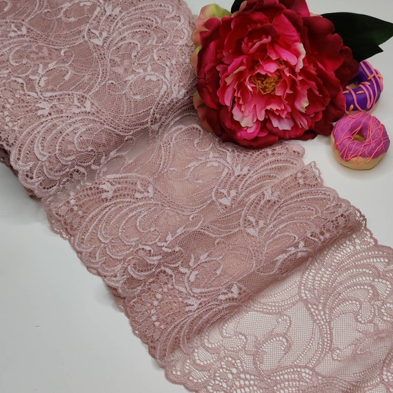 elastic lace in powder pink, price per 1/2 meter IDsx4