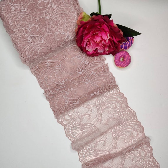 elastic lace in powder pink, price per 1/2 meter IDsx4