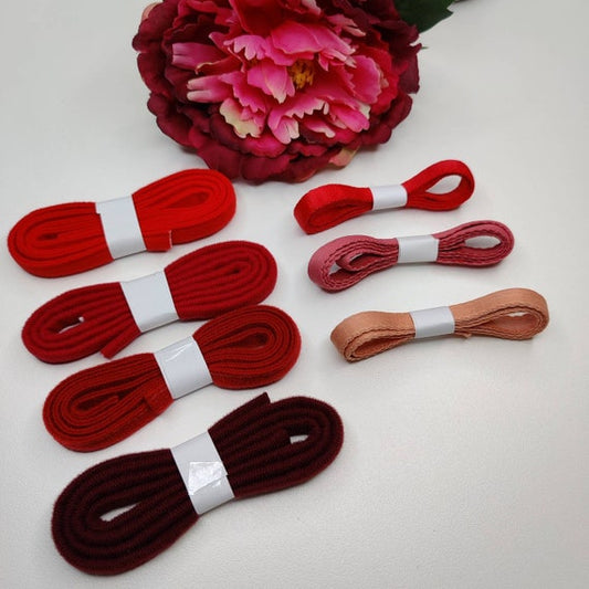 Iron-on tape in red, dark red, carmine red, bordeaux, flamingo, peach / underwire channeling red, peach, pink IDchx16