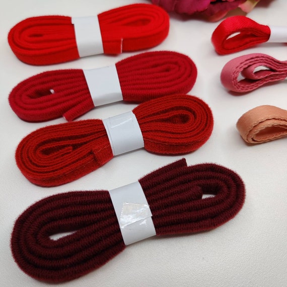 Iron-on tape in red, dark red, carmine red, bordeaux, flamingo, peach / underwire channeling red, peach, pink IDchx16